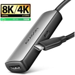 AXAGON Cable RVC-HI8KPD -> HDMI 2.1 adapter 8K/60Hz 4K/144Hz Aluminum, 1,8m
