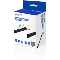 Ewent Manga Neoprene EW1562 p/ Organizar Cables com Fecho 1000x100mm Preta