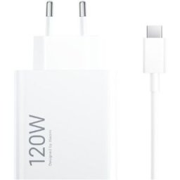 Xiaomi Cargador de carga Rápida 120W HyperCharge Combo USB Tipo-A Blanco + Cable USB-A a USB-C