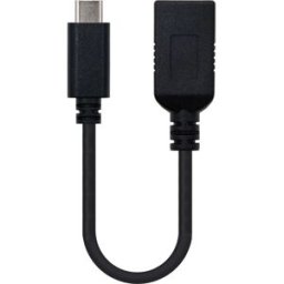 Nanocable Cable USB 3.1 OTG USB-C/M para USB-A/F 15CM Negro