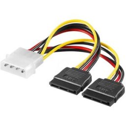 Ewent Cable de Alimentacion Molex EC1500 5.25" Macho para 2x SATA 0.13m