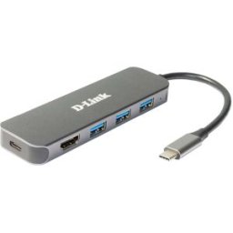 D-Link HUB USB USB-C Macho > 3 x USB 3.0 (SS) + 1 x HDMI (4K Ready) + 1 x USB-C (Thunderbolt 3)