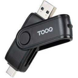 Tooq Lector de Tarjetas USB-C 2.0+USB-A 3.0, SD/TF, Negro