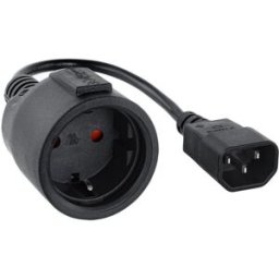 Nanocable Cable Adaptador de Alimentación C14 p/ Schuko 0.5 M Negro