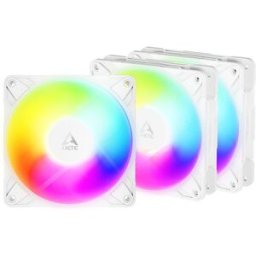 Arctic Ventilador P12 PRO Reverse PWM PST ARGB 120mm (Pack 3) - Blanco