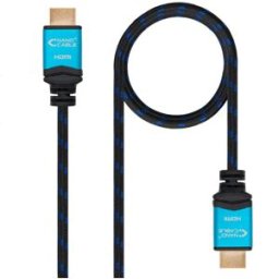 Nanocable Cable HDMI V2.0 4K@60Hz 18Gbps USB-A M/M 1 M Premium Negro