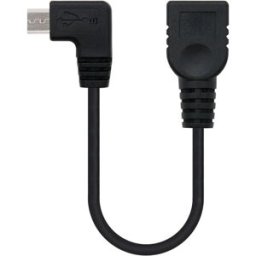 Nanocable Cable USB 2.0 OTG Angular Micro B/M-A/F 15CM Negro