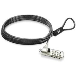 Ewent Cable de Seguridad c/Código 1.50 M Negro