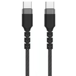 Ewent Cable USB-C EC1097 Fabric PD100W 20Gbps 4K/120Hz 1m Negro/Blanco