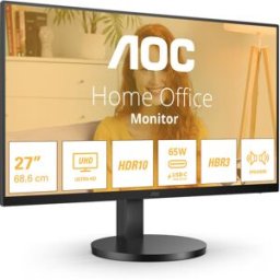 AOC Monitor 27" U27B3CF IPS 4K 60Hz USB-C (PD65W) Ajuste de altura