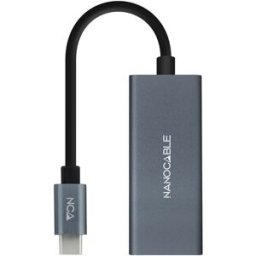 Nanocable Adaptador Gigabit USB-C a Ethernet Gigabit 10/100/1000 Mbps 15 CM Gris