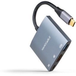 Nanocable Adaptador USB-C > HDMI + USB + USB-C (PD60W) Compatible con Thunderbolt 3