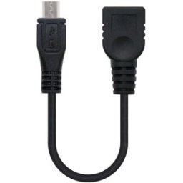 Nanocable Cable USB 2.0 OTG Micro B/M-A/F 15 CM Negro