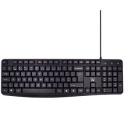 Ewent Teclado Business USB Quiet Typing PT Negro