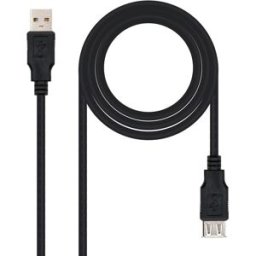 Nanocable Cable USB 2.0 USB-A M/F 3 M Negro