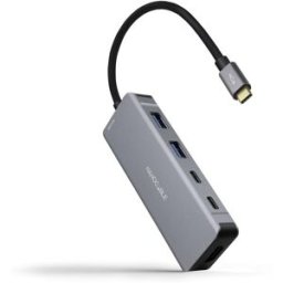 Nanocable Hub USB-C 2x USB-A + 2x USB-C + HDMI + USB-C PD (100W) 15 CM Aluminio