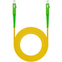 Nanocable Cable de Fibra Óptica SC/APC-SC/APC Monomodo Simplex LSZH 15 M Amarillo