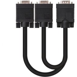Nanocable Cable Bifurcador SVGA VGA/M-2xVGA/F 45 CM Negro