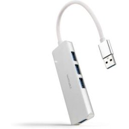 Nanocable Hub USB 3.0 4xUSB3.0. USB-A/M-USB 3.0/H ALUMINIO 18CM