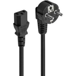 Ewent Cable de Alimentacion EC1901 Shuko Plug > IEC, Angled 90°, 3m Negro