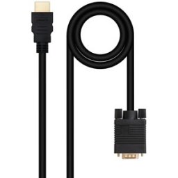 Nanocable Cable Conversor HDMI > VGA 1.8 M Negro