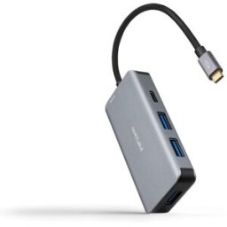 Nanocable Hub USB-C 3x USB-A + USB-C + USB-C PD (100W) 15 CM Aluminio