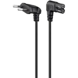 Ewent Cable de Alimentacion EC1917 2 Pinos Schuko para IEC C7 90° 1.8m Negro