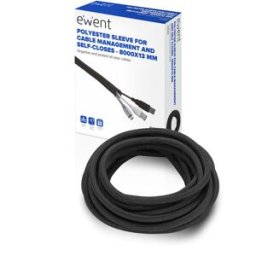 Ewent Manga Flexible EW1561 p/ Organizar Cables com Fecho 8000x13mm Preta