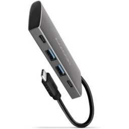AXAGON Multiport-Hub HMC-4G2, USB 3.1, Gbit-LAN, 2x USB-A, 2x USB-C
