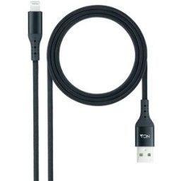 Nanocable Cable Lightning Lightning/M para USB A/M Coiled 1M Negro