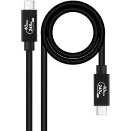 Nanocable Cable USB 4 Gen3x2 40Gbps 5A/240W, USB-C M/M 1 M Negro