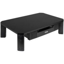 Tooq Soporte Elevador Ajustable para Monitores con Cajón Negro