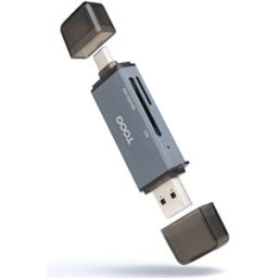 Tooq Lector de Tarjetas USB3.0 (USB-C+USB-A), SD/TF, Gris