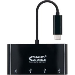Nanocable Hub USB-C 4x USB 3.0 Type A 10 CM Negro