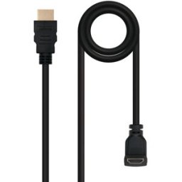 Nanocable Cable HDMI HEC 90º USB-A M/M 1.8 M Negro