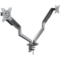 Tooq Soporte de Mesa Doble Tilt e GiRatónrio c/mola 17" a 32" Max. 9Kg Gris/Negro