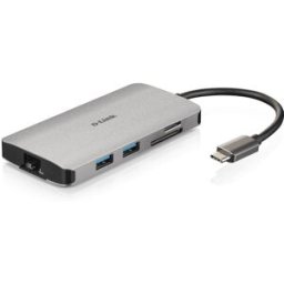 D-Link HUB USB USB-C Macho para 3 x USB 3.0 Tipo A Hemea + 1 x HDMI + Leitor Tarjetas (Micro SD + SD) + 1 x USB-C (até 100W)