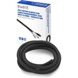 Ewent Manga Flexible EW1559 p/ Organizar Cables com Fecho 3000x13mm Preta
