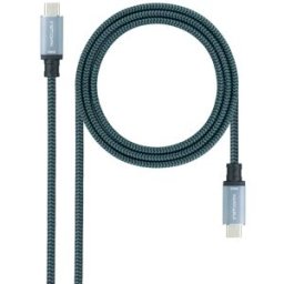 Nanocable Cable USB 3.2 Gen2x2 20Gbps 5A/100W 4K/60HZ USB-C M/M 1.5 M Gris/Negro