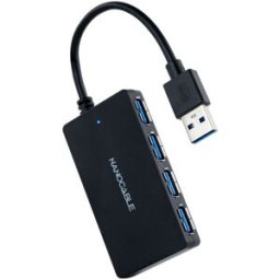 Nanocable Hub USB 3.0 4x USB 3.0 USB-A/M-USB 3.0/F 15 CM Negro