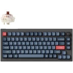 Keychron Teclado Mecânico V1 Max 75% Wireless Gateron Jupiter Switch Red Linear