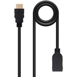Nanocable Cable Prolongador HDMI 2.0 A/M-A/F 2 M Negro