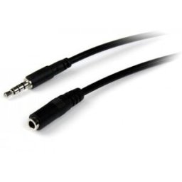 StarTech.com Cable de 1m de Extensión Alargador de Auriculares Headset Mini-Jack 3,5mm 4 pines Macho