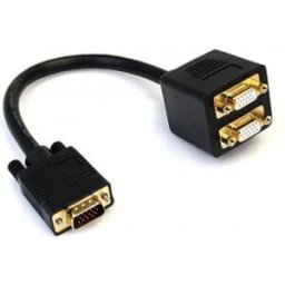 Startech.C Cable de 30cm Duplicador Divisor de Vídeo VGA de 2 puertos Salidas Compacto - Bifurcador