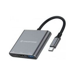 Conceptronic DONN18G base para portátil y replicador de puertos Alámbrico USB 3.2 Gen 1 (3.1 Gen 1)