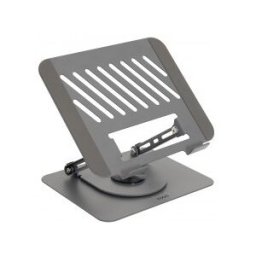 TooQ Soporte Elevador con rotación 360° y ajustable, para dispositivos de 11”-17”, Color Gris Oscuro