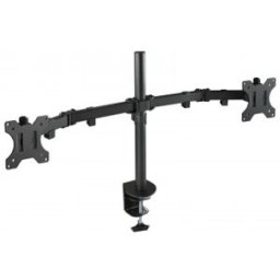 TooQ Soporte de Mesa Giratorio e Inclinable para 2 Pantallas (Monitor / TV Plasma / LCD / LED)
