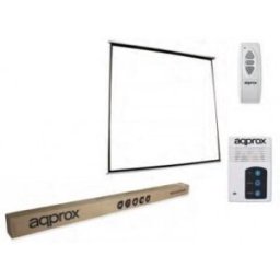 Approx PANTALLA MURAL ELECTRICA (111quot,) 200x200 PROYECTOR TECHO/PARED - Tela blanco mate y traser