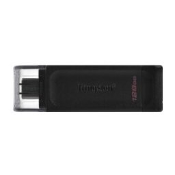 Kingston Technology DataTraveler 70 unidad flash USB 128 GB USB Tipo C 3.2 Gen 1 (3.1 Gen 1) Negro