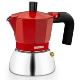 Cafetera Italiana Monix Induction Inox M863103 - 3 Tazas - Roja